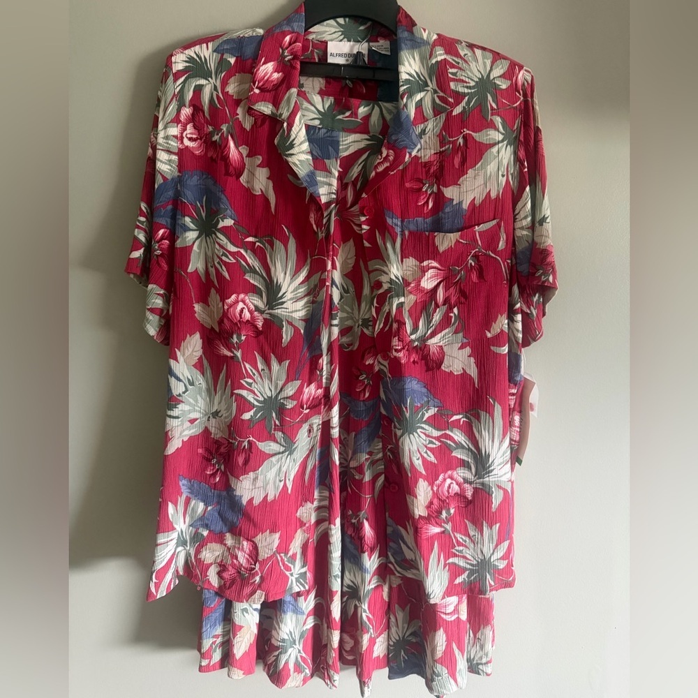 Alfred Dunner 2 piece mauve pink floral pleated skirt set size 10 NWT